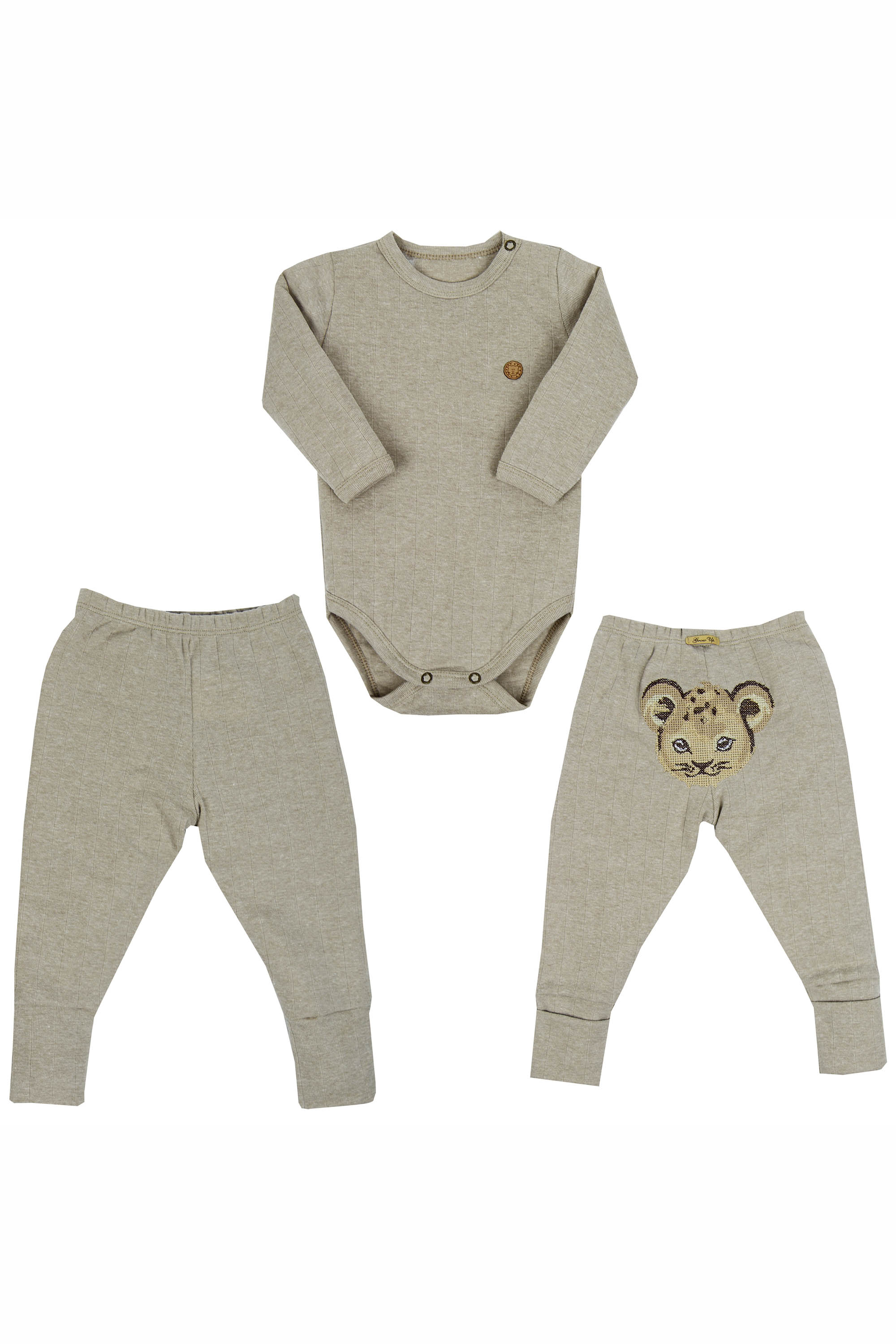 Conjunto Pagão Happy Family Body e Calça com Bordado de Leão Bebê — foto 1
