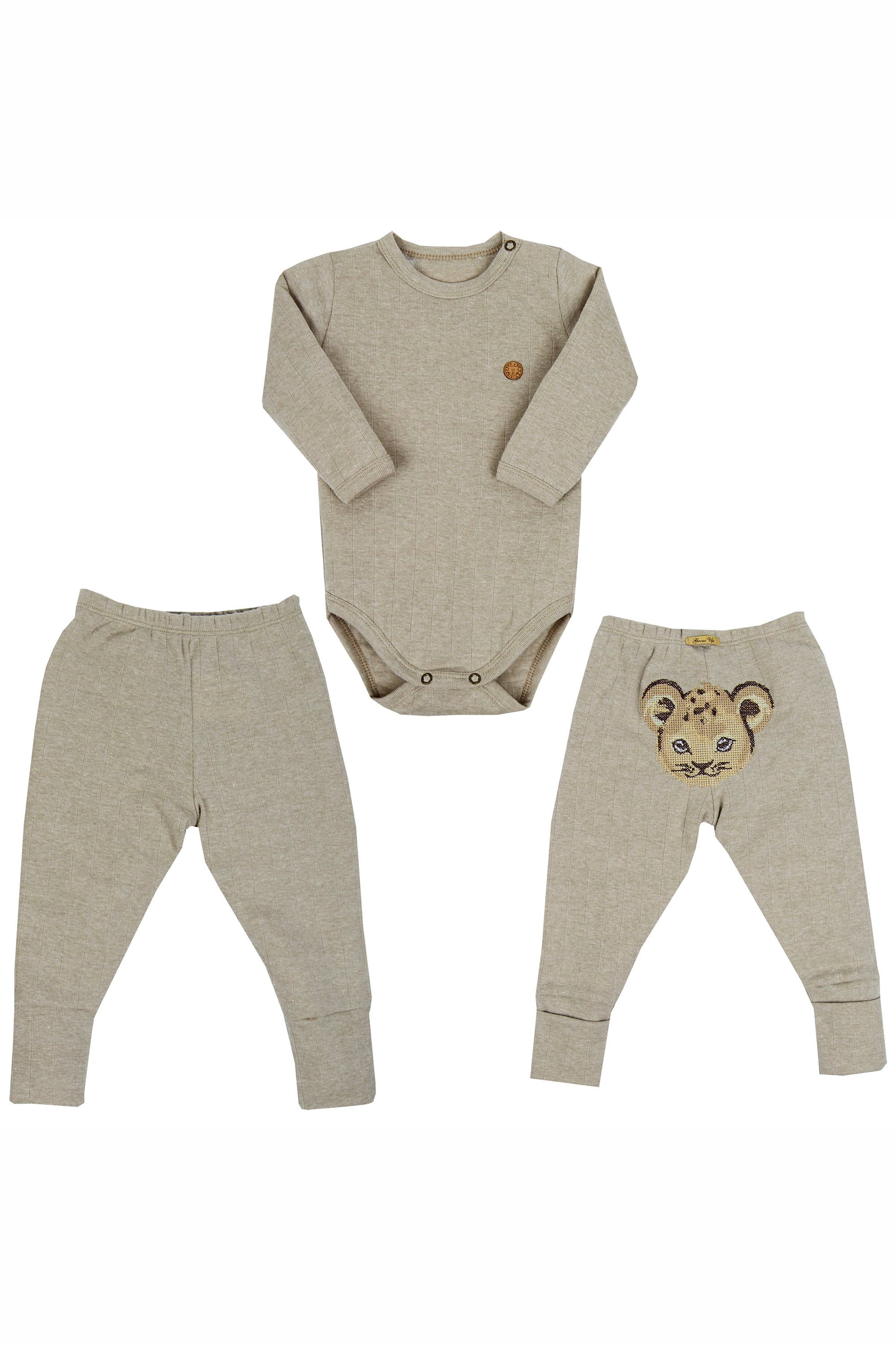 Conjunto Pagão Happy Family Body e Calça com Bordado de Leão Bebê — foto 1