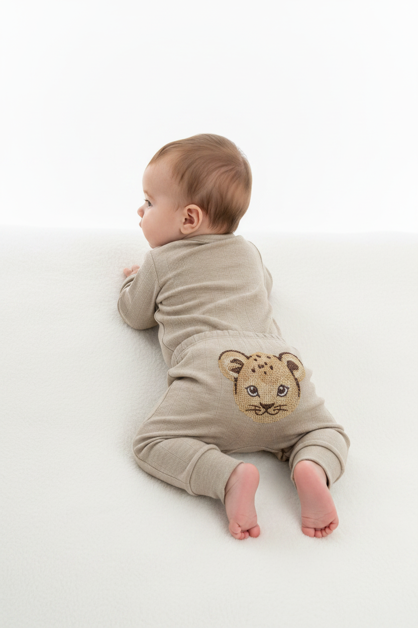 Conjunto Pagão Happy Family — Body e Calça com Bordado de Leão Bebê