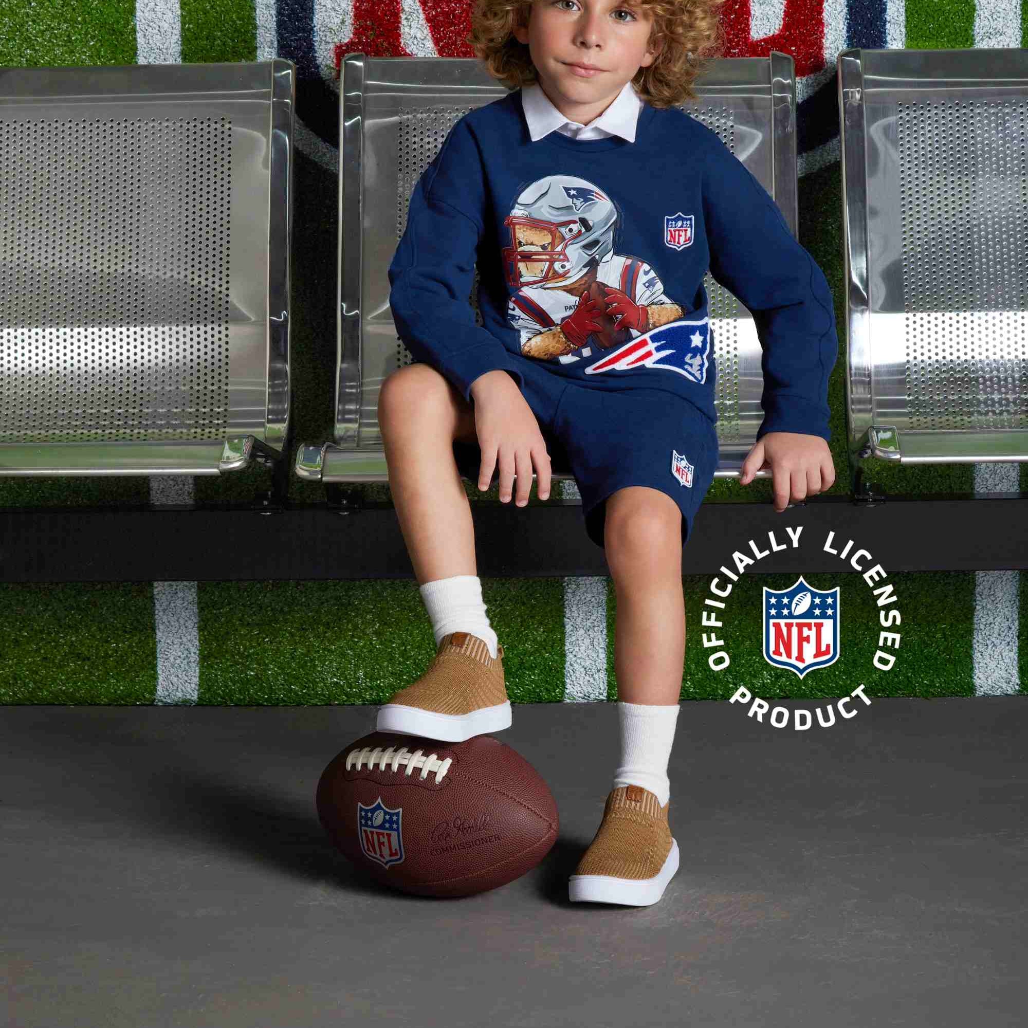 Moletom NFL Infantil Patriots Azul Marinho com Estampa de Ursinho — foto 1