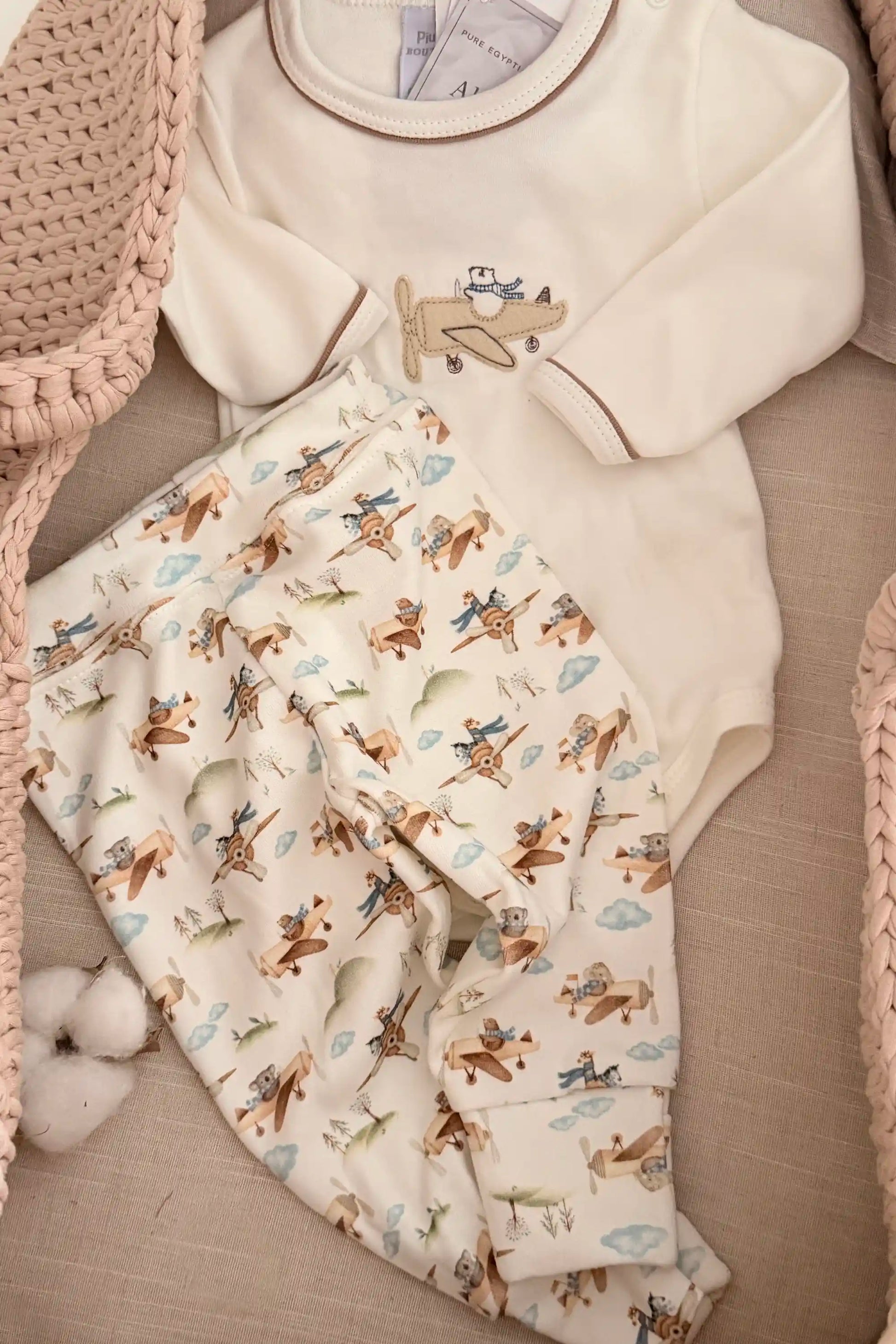 Conjunto Bebê em Algodão Egípcio Aviões com Bordado — foto 4