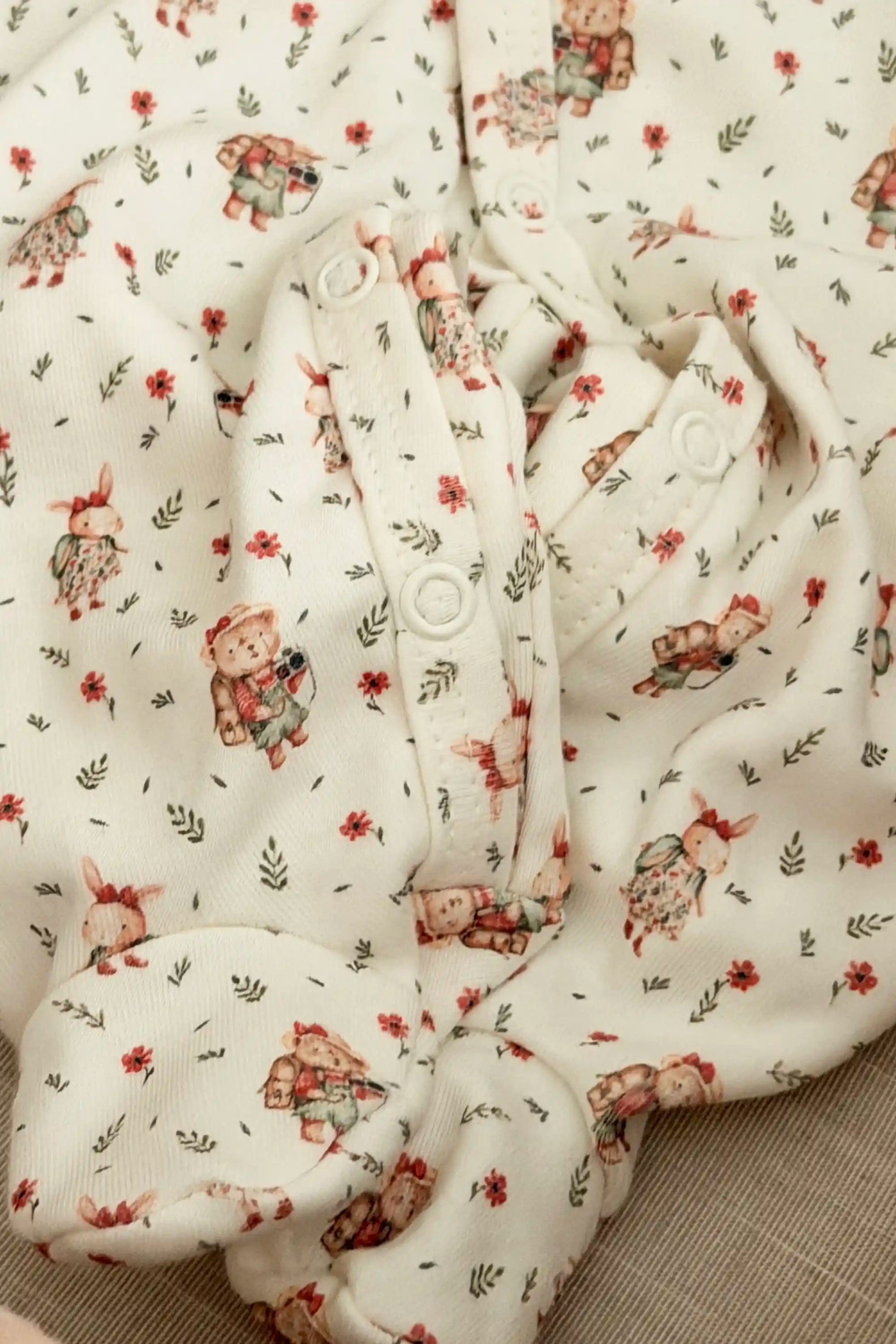 Macacão Bebê em Algodão Egípcio Estampado Ursinha Floral — foto 5