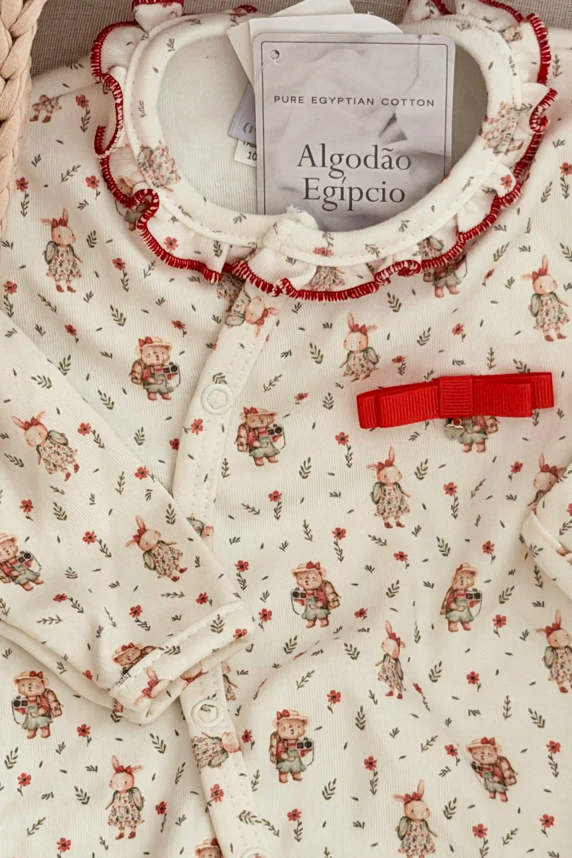 Macacão Bebê em Algodão Egípcio Estampado Ursinha Floral — foto 4