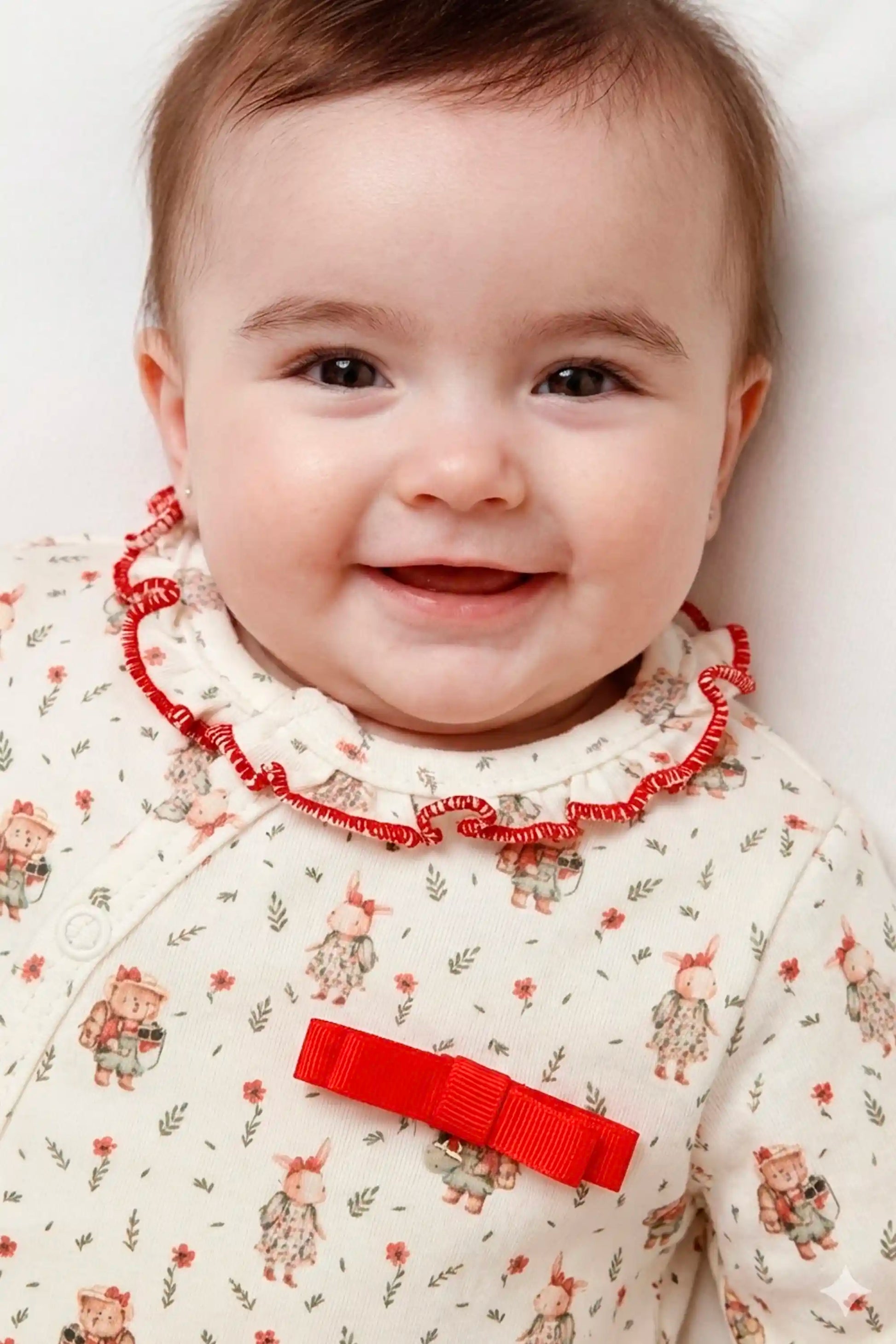 Macacão Bebê em Algodão Egípcio Estampado Ursinha Floral — foto 2