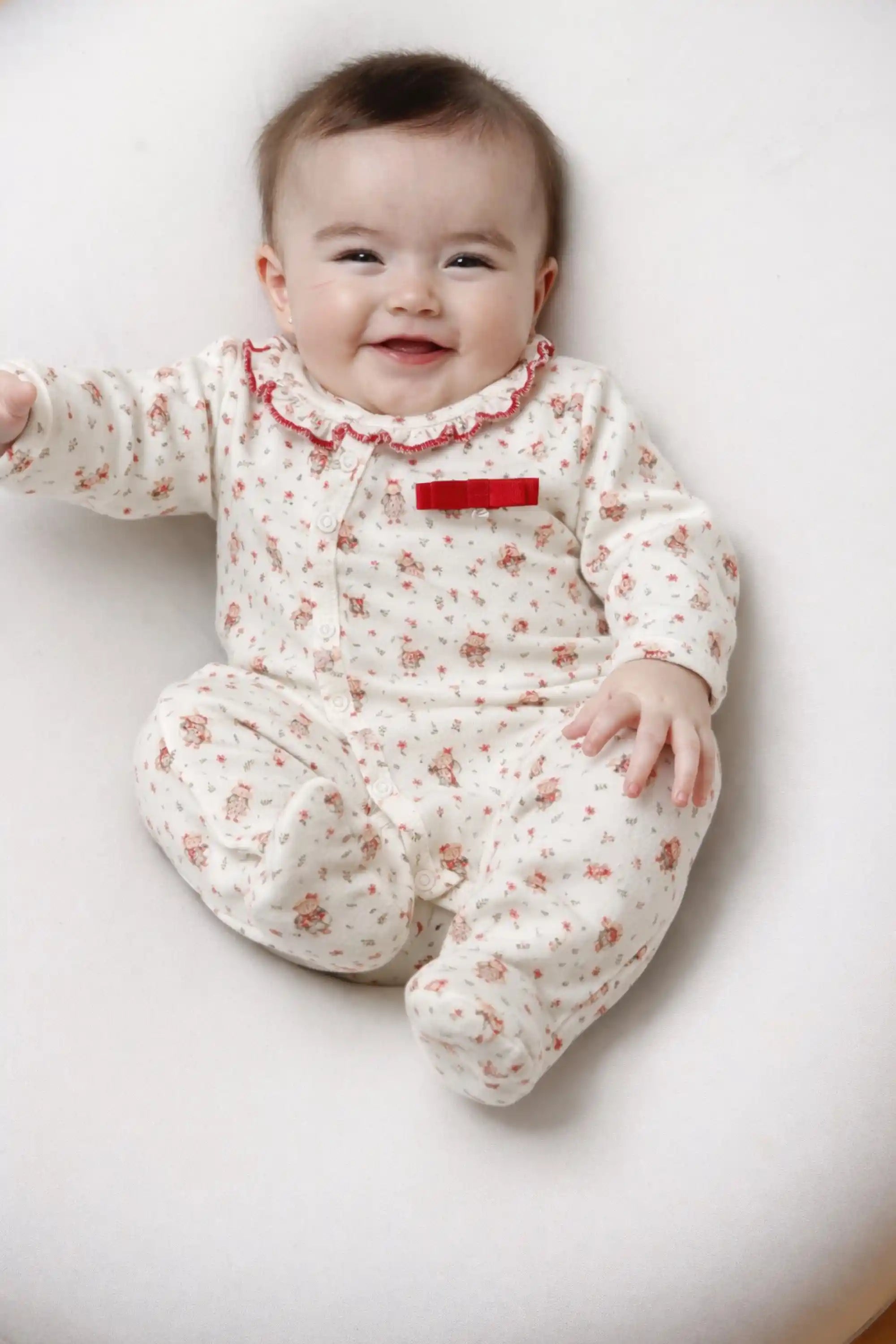 Macacão Bebê em Algodão Egípcio Estampado Ursinha Floral — foto 1