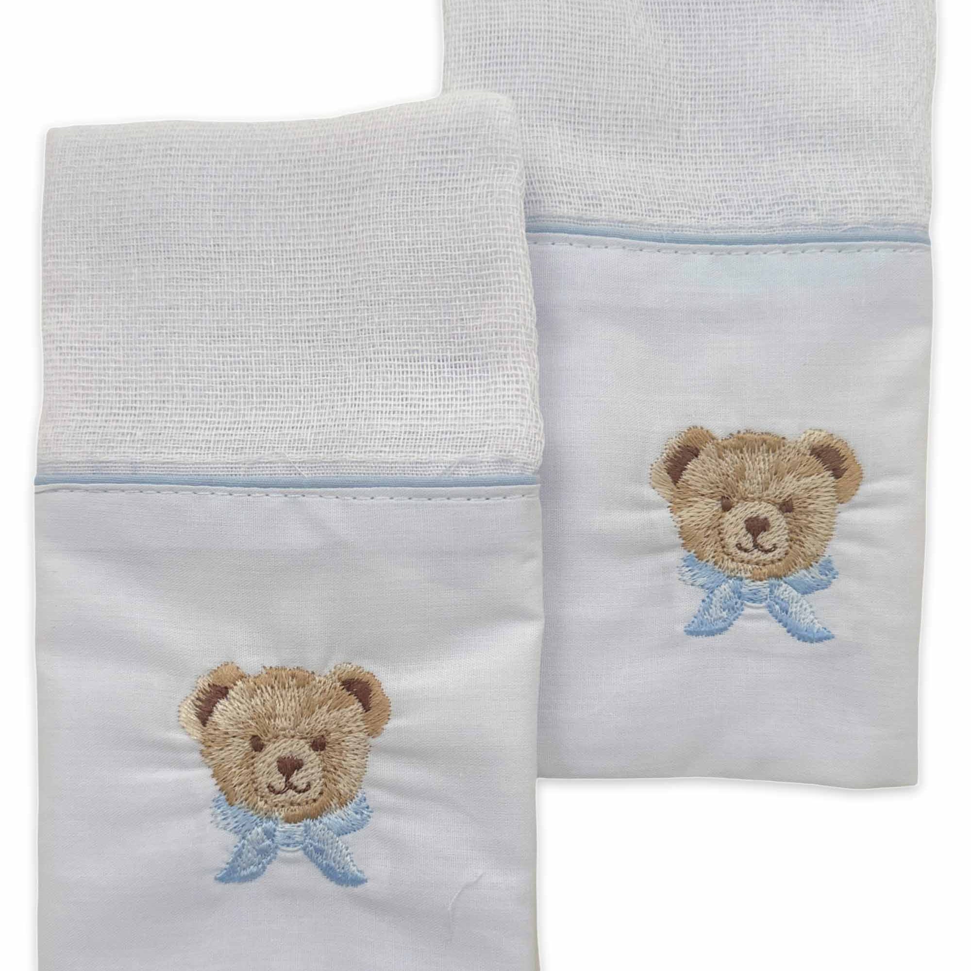 Kit 2 Fraldas de Boca Bordado Urso Encantado — foto 1