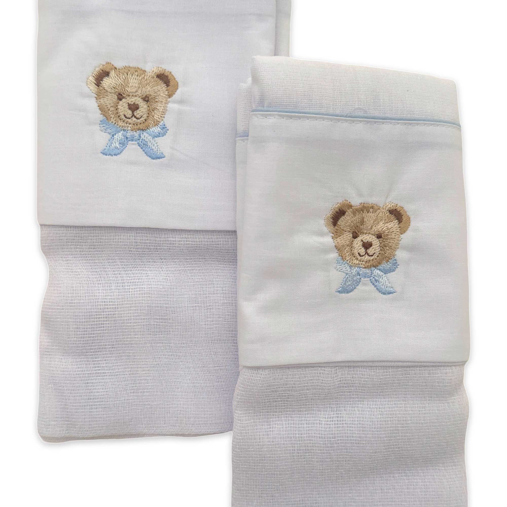 Kit 2 Fraldas de Ombro Bordado Urso Encantado — foto 1