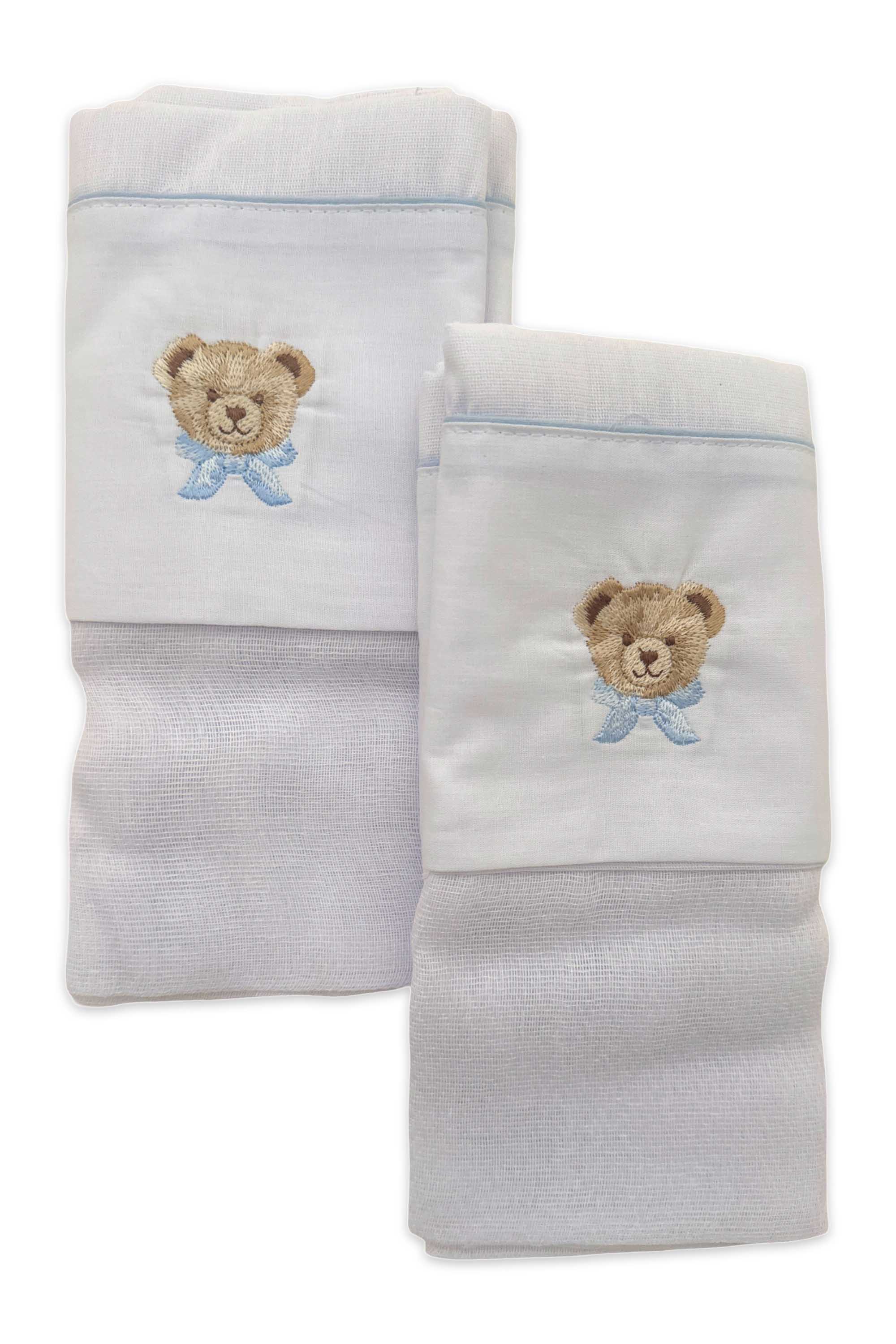 Kit 2 Fraldas de Ombro Bordado Urso Encantado — foto 1