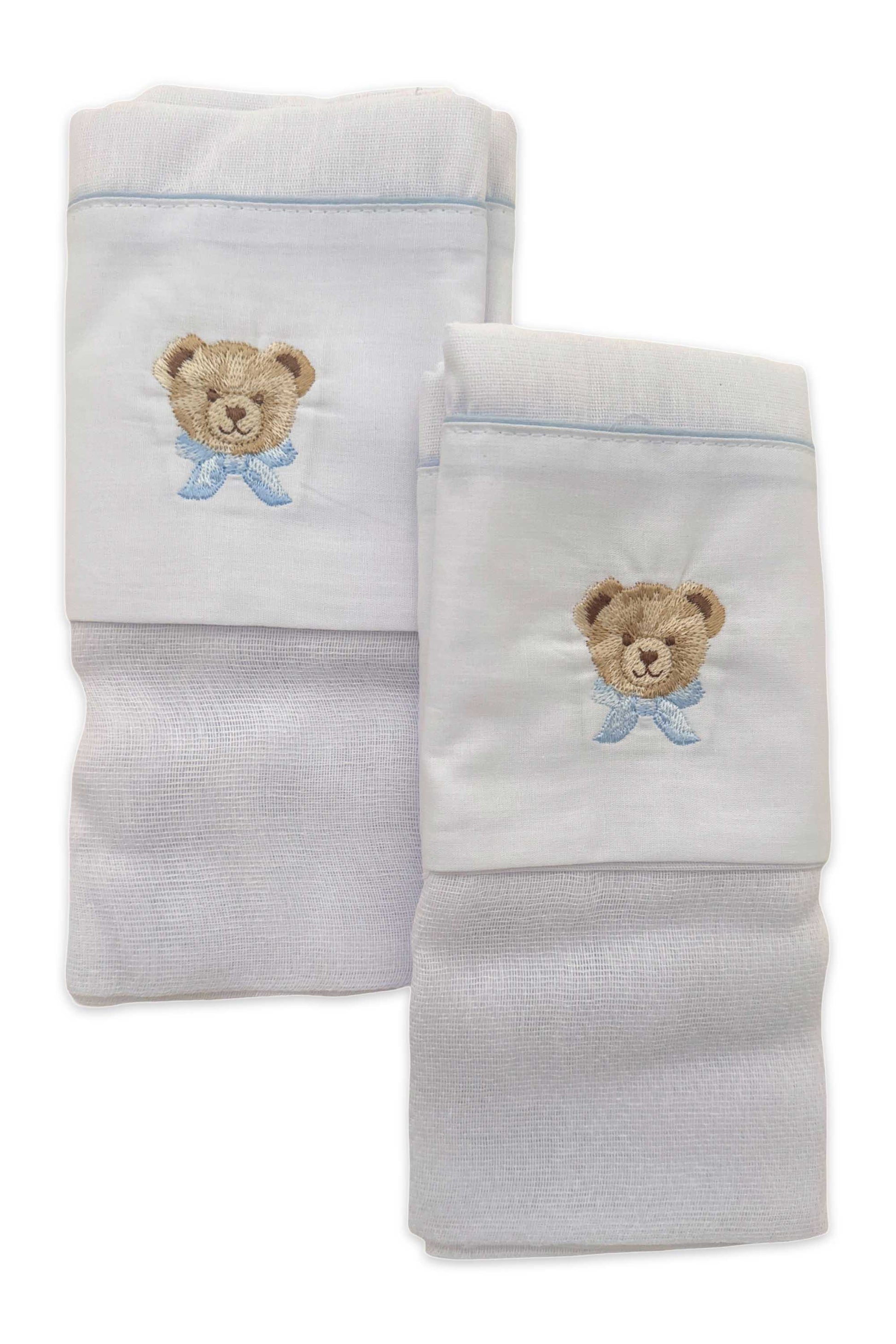 Kit 2 Fraldas de Ombro Bordado Urso Encantado — foto 1