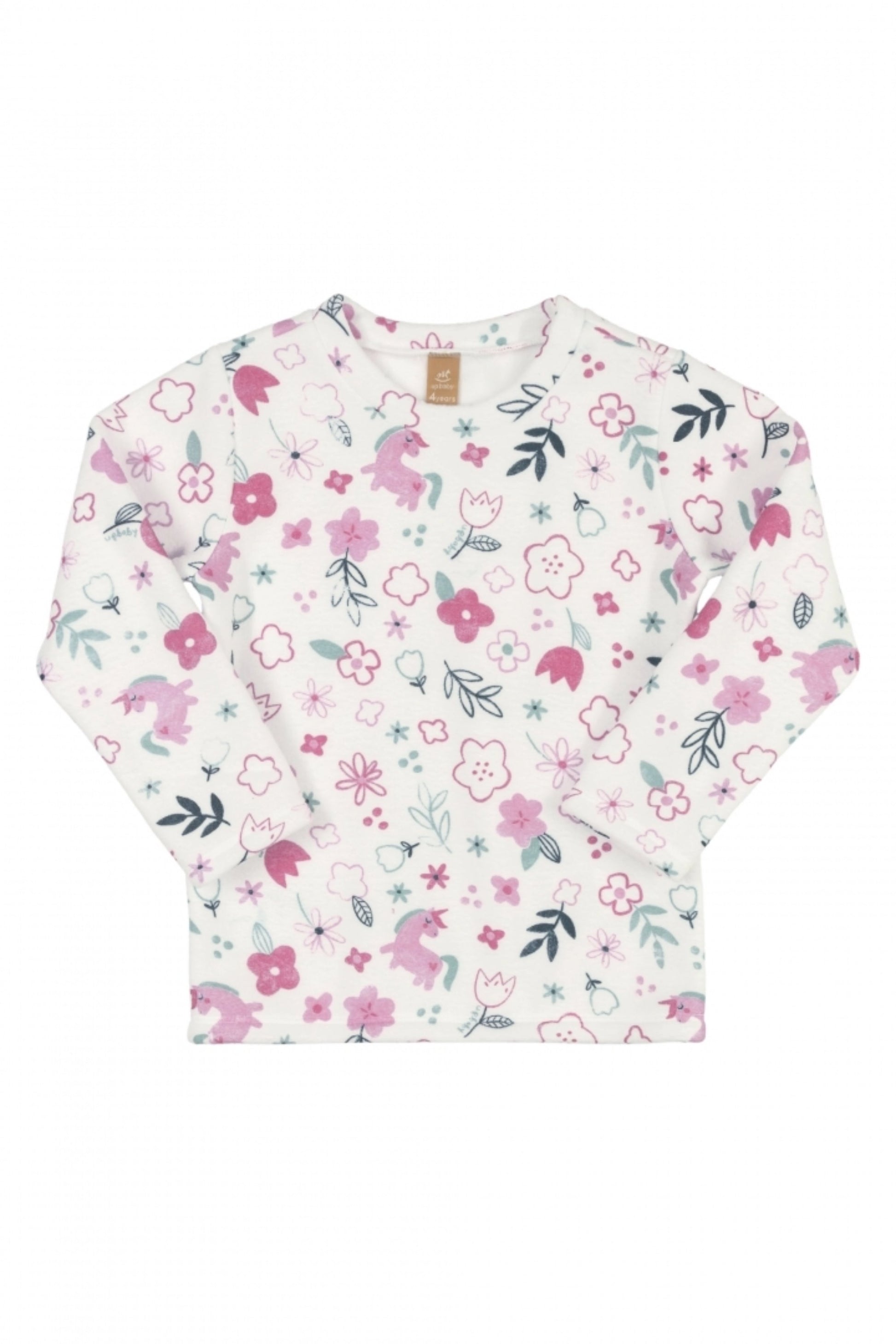 Pijama Infantil Menina Manga Longa e Calça em Soft Floral — foto 2