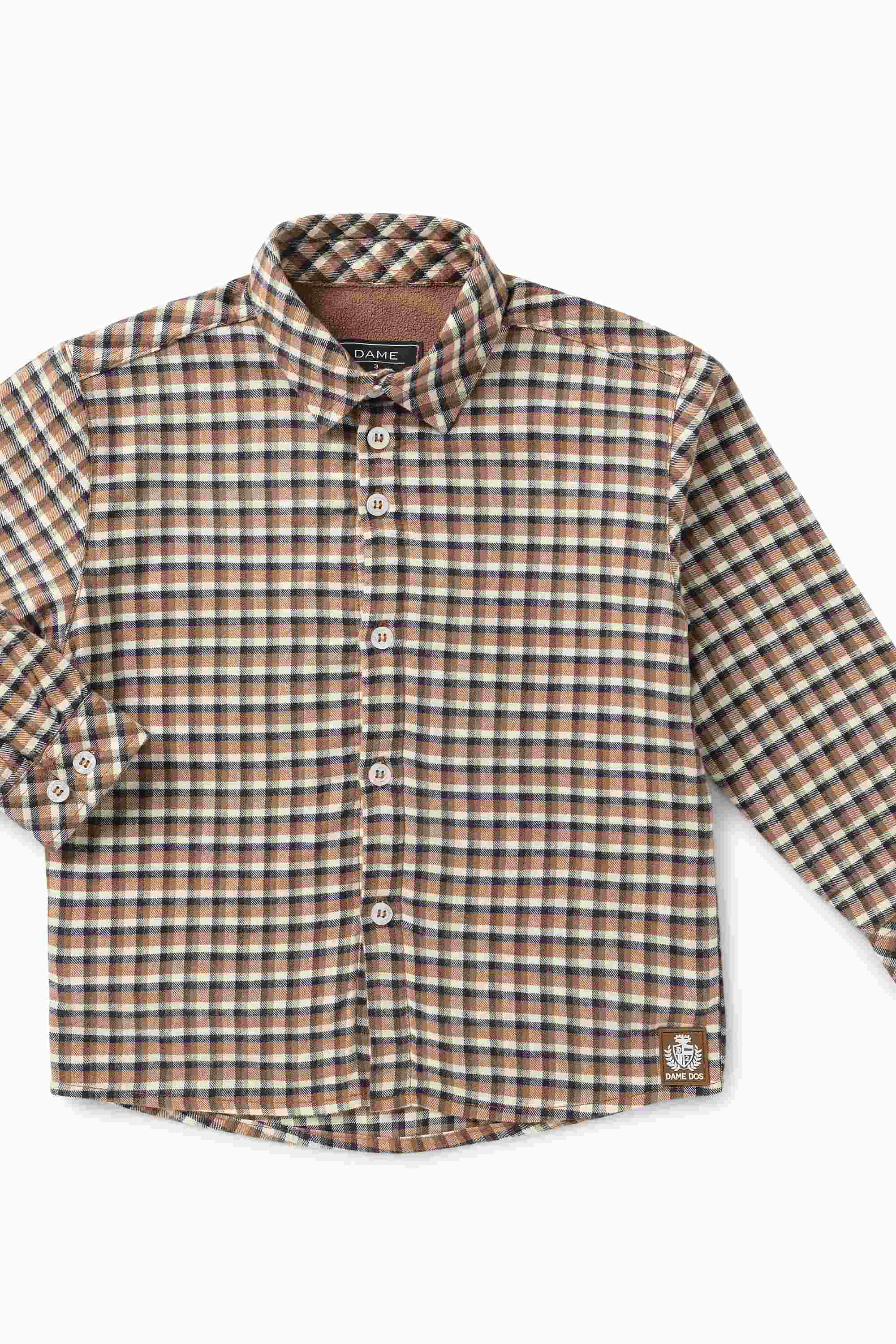 Camisa Infantil Xadrez para Menino Taos Amarela Manga Longa — foto 2