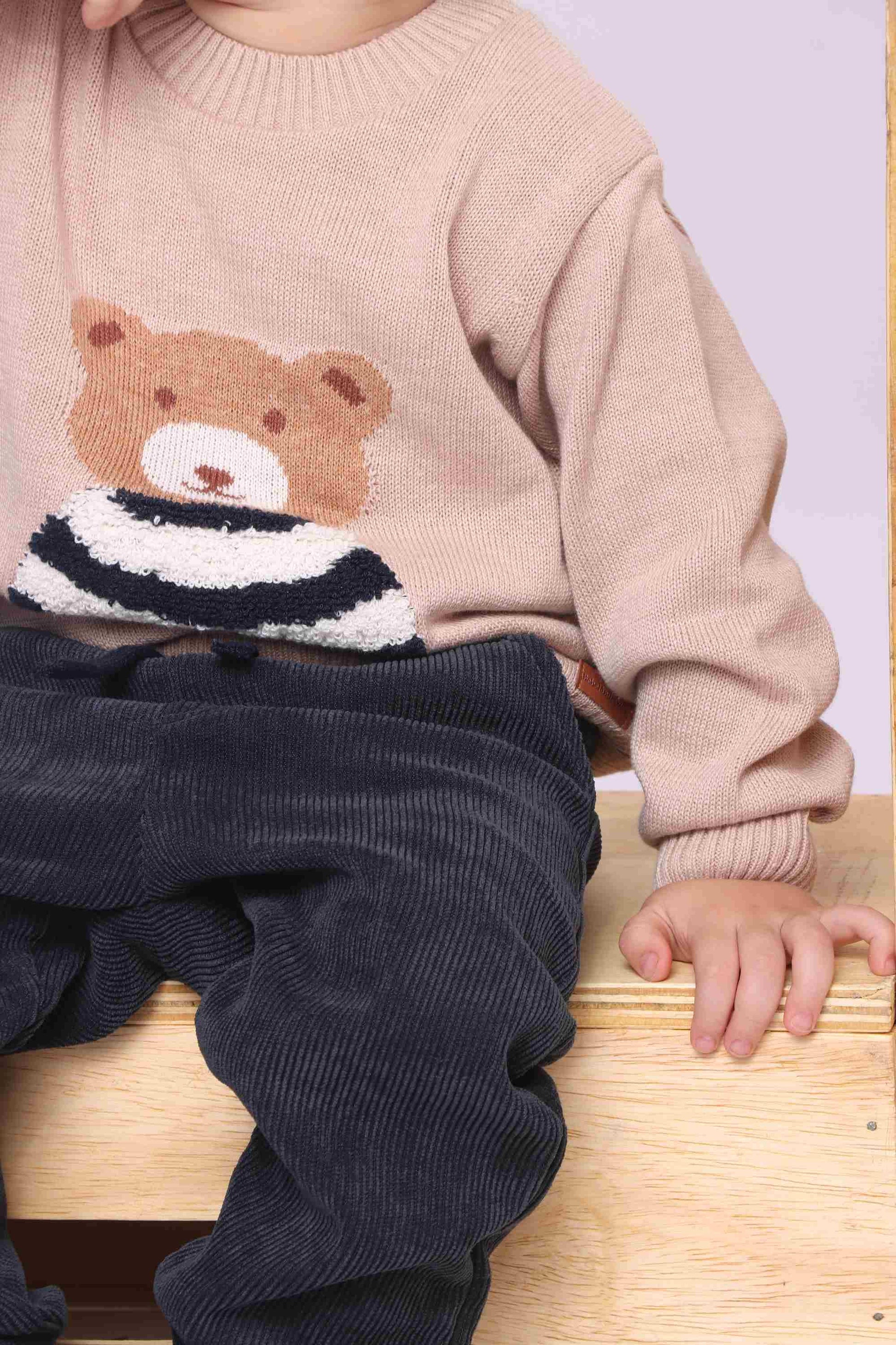Malha em Tricot Infantil Ursinho Bege para Meninos — foto 5