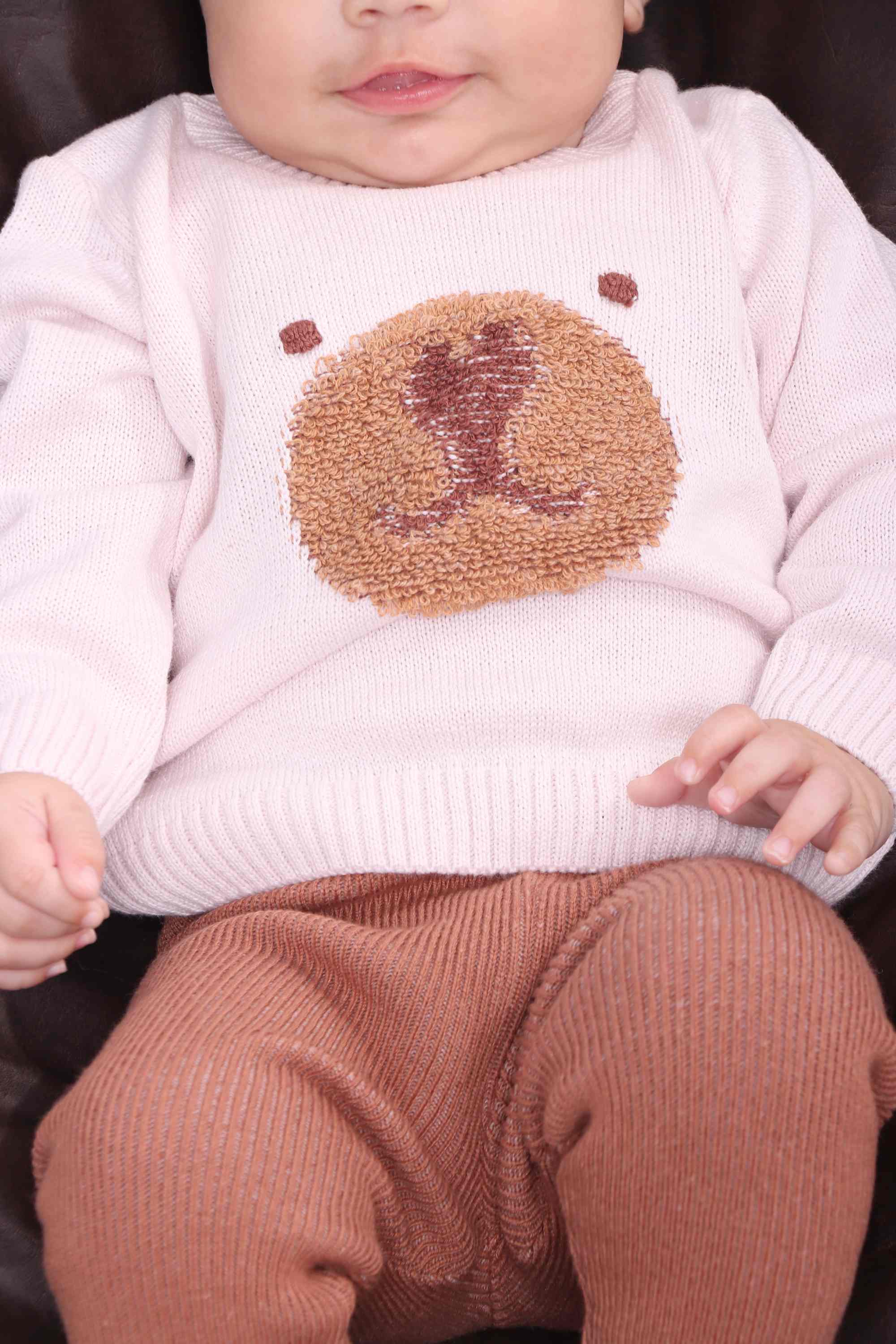 Tricot Infantil para Meninas Ursa Rosa