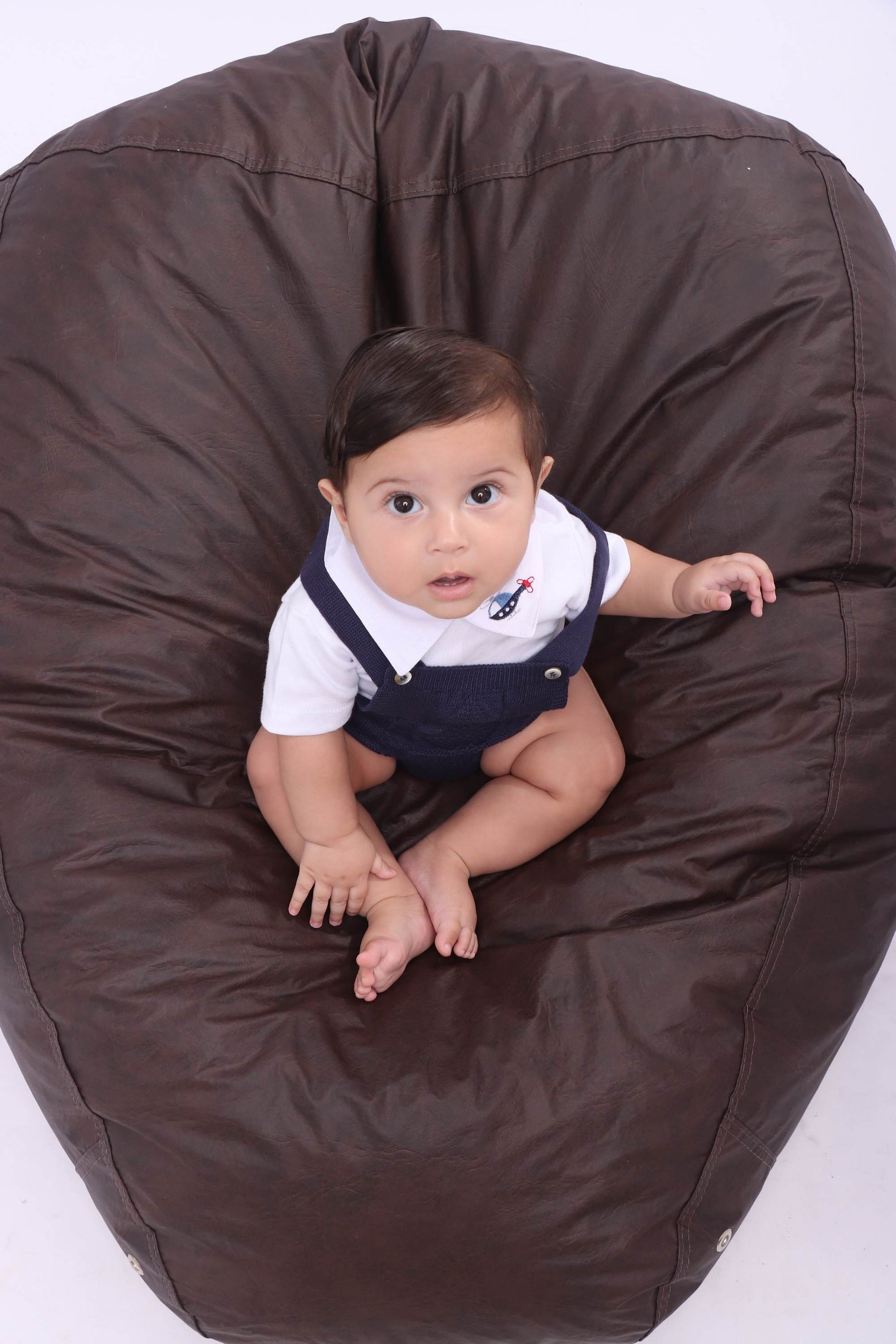Romper Bebê Menino Azul Marinho e Tricô — foto 4