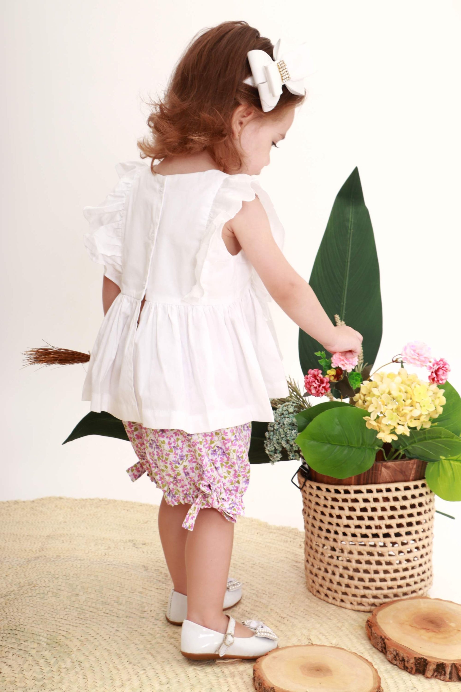 Conjunto Infantil Bata e Shorts Estampa Floral Liberty Exclusivo Petit Nini