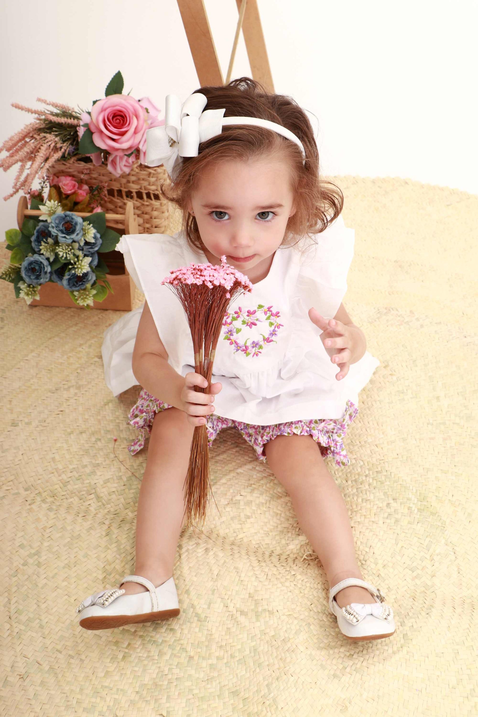 Conjunto Infantil Bata e Shorts Estampa Floral Liberty Exclusivo Petit Nini