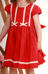 Vestido Infantil Letizia em Fustão com Renda e Nervuras Vermelho — foto 4