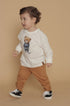 Calça de Moletom Bebê Menino Felpada Cor Caramelo — foto 2