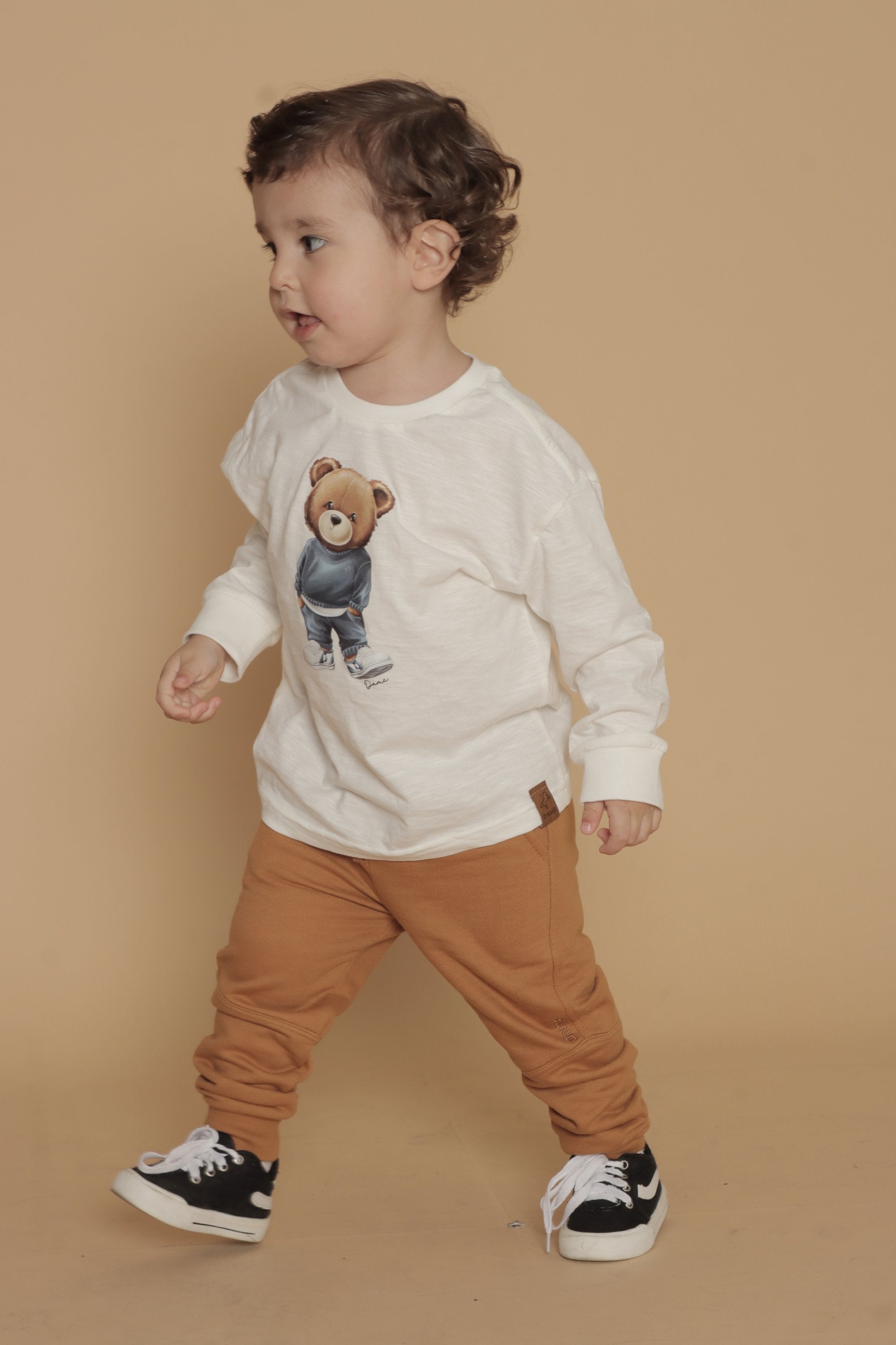 Calça de Moletom Bebê Menino Felpada Cor Caramelo — foto 2