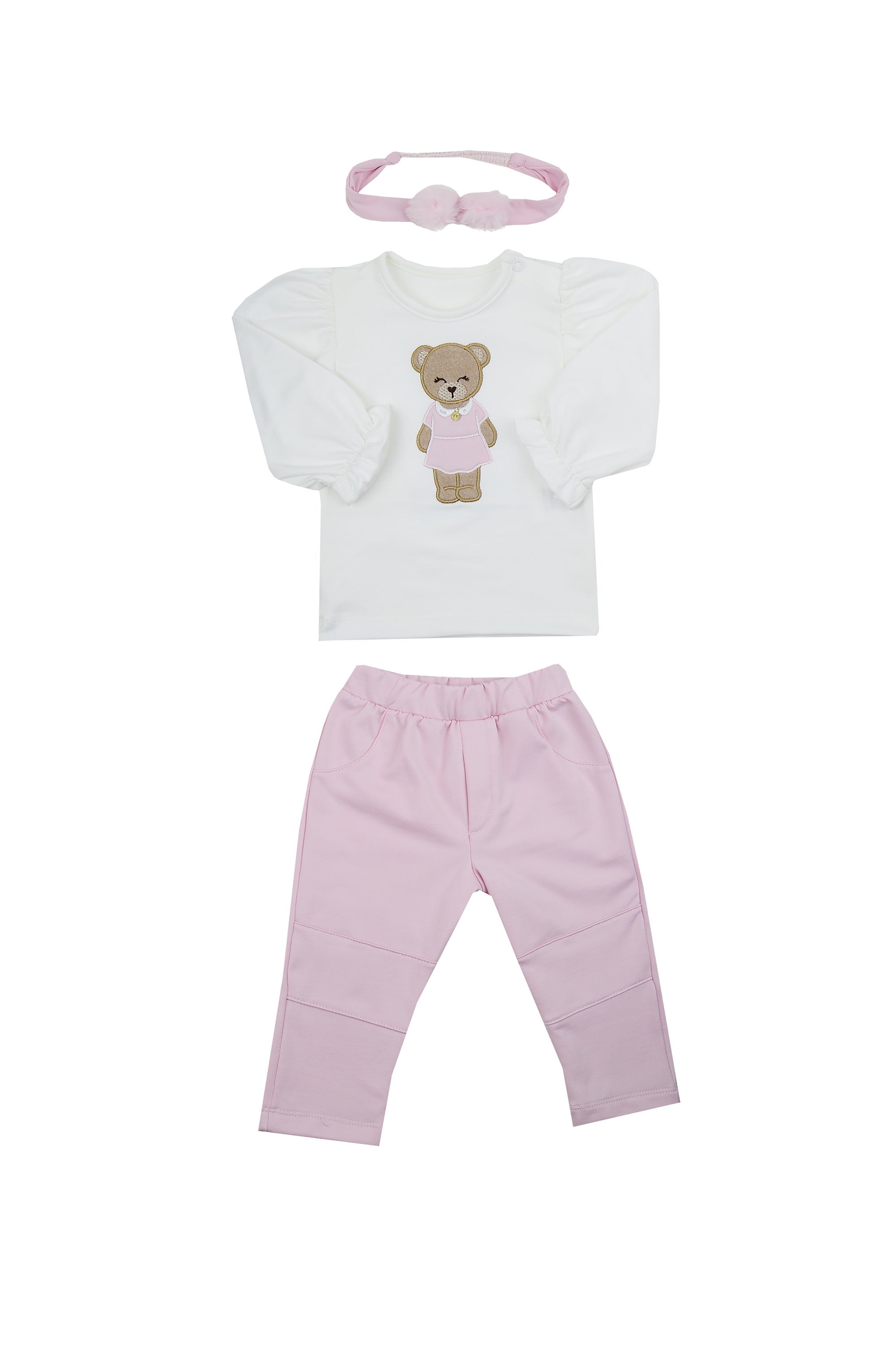Conjunto Bebê Menina Bordado Ursinha — foto 2