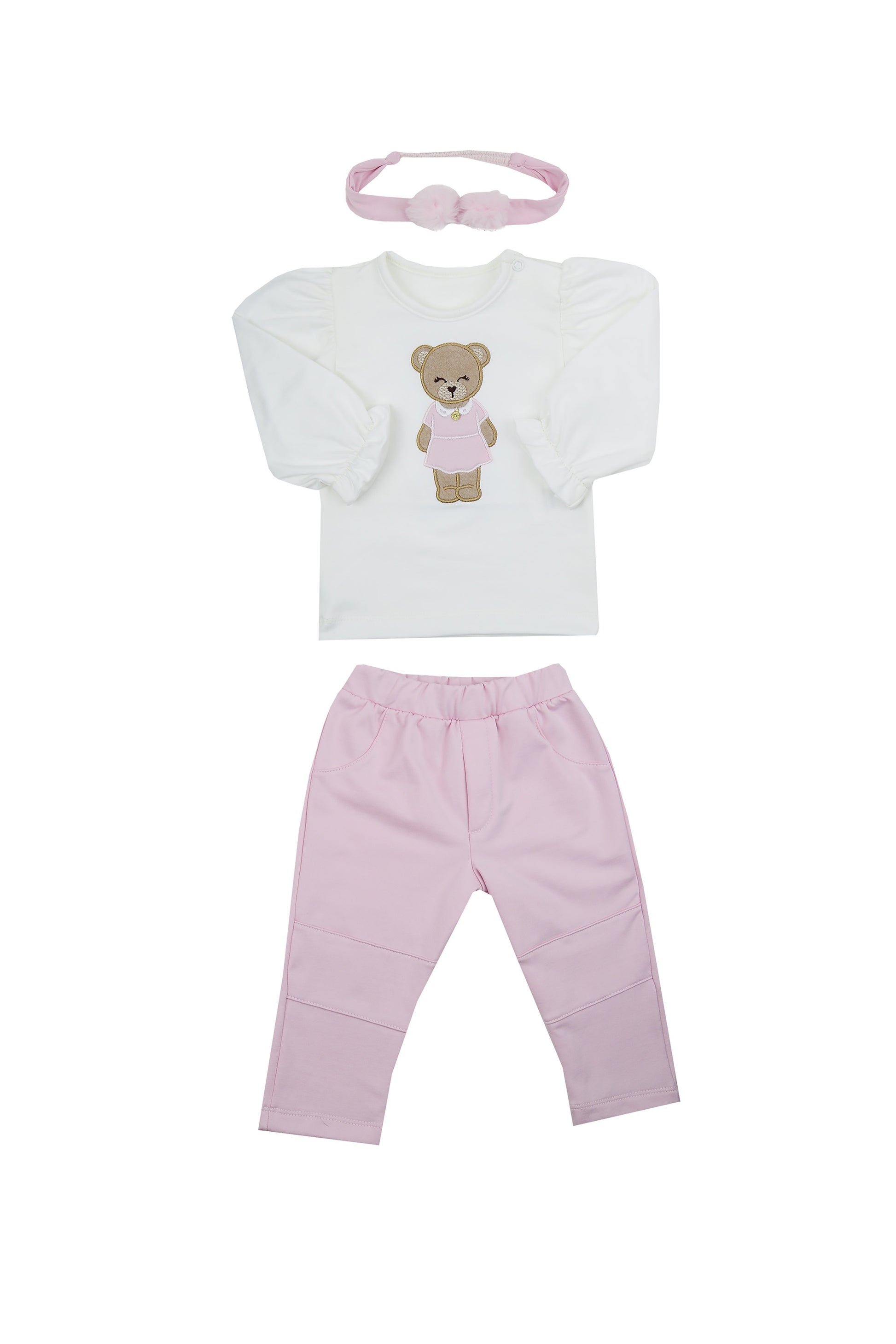 Conjunto Bebê Menina Bordado Ursinha — foto 2