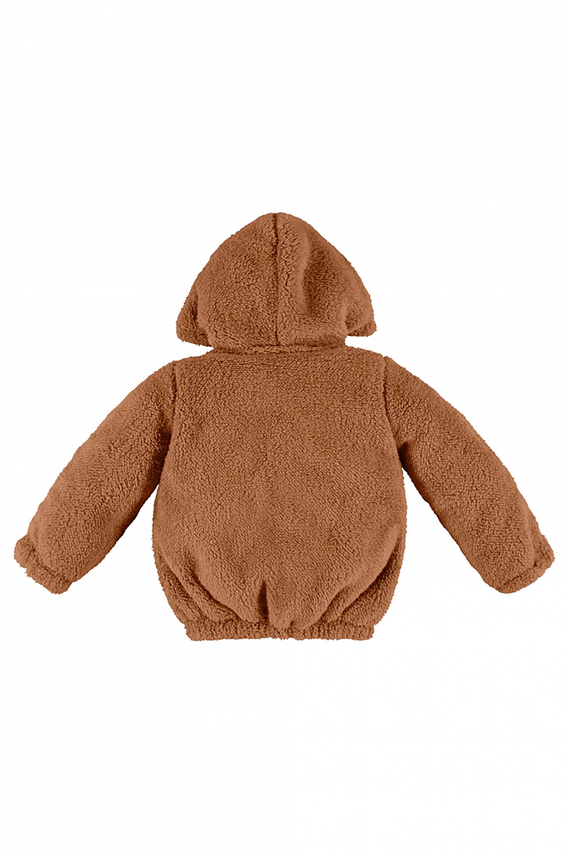 Casaco Infantil Masculino Peludinho Pelo Sintético Marrom — foto 3