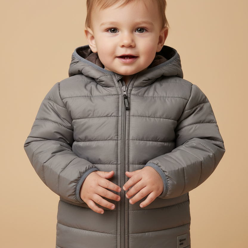 Jaqueta Infantil Fibra Cinza Chumbo - Dame Dos