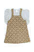 Jardineira Infantil para Menina com Blusa em Malha Off White — foto 3