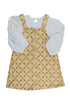 Jardineira Infantil para Menina com Blusa em Malha Off White — foto 2