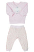 Conjunto Bebê Menina Estampa Ratinha com Calça Malha Jacquard Rosa — foto 1