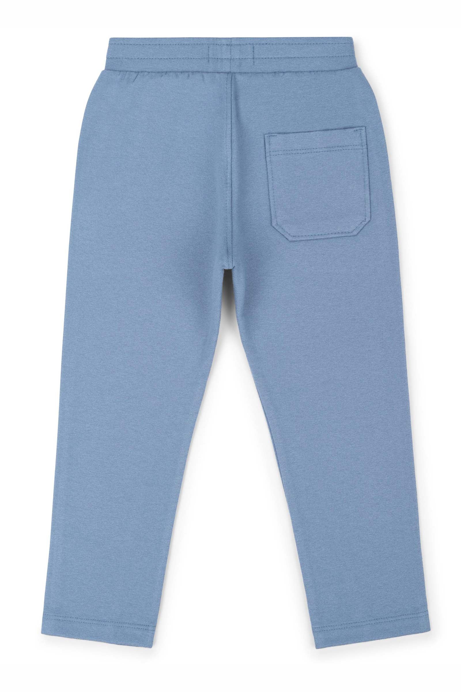 Calça Infantil Moletom Jogger Azul Denim — foto 2
