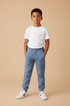 Calça Infantil Moletom Jogger Azul Denim — foto 3