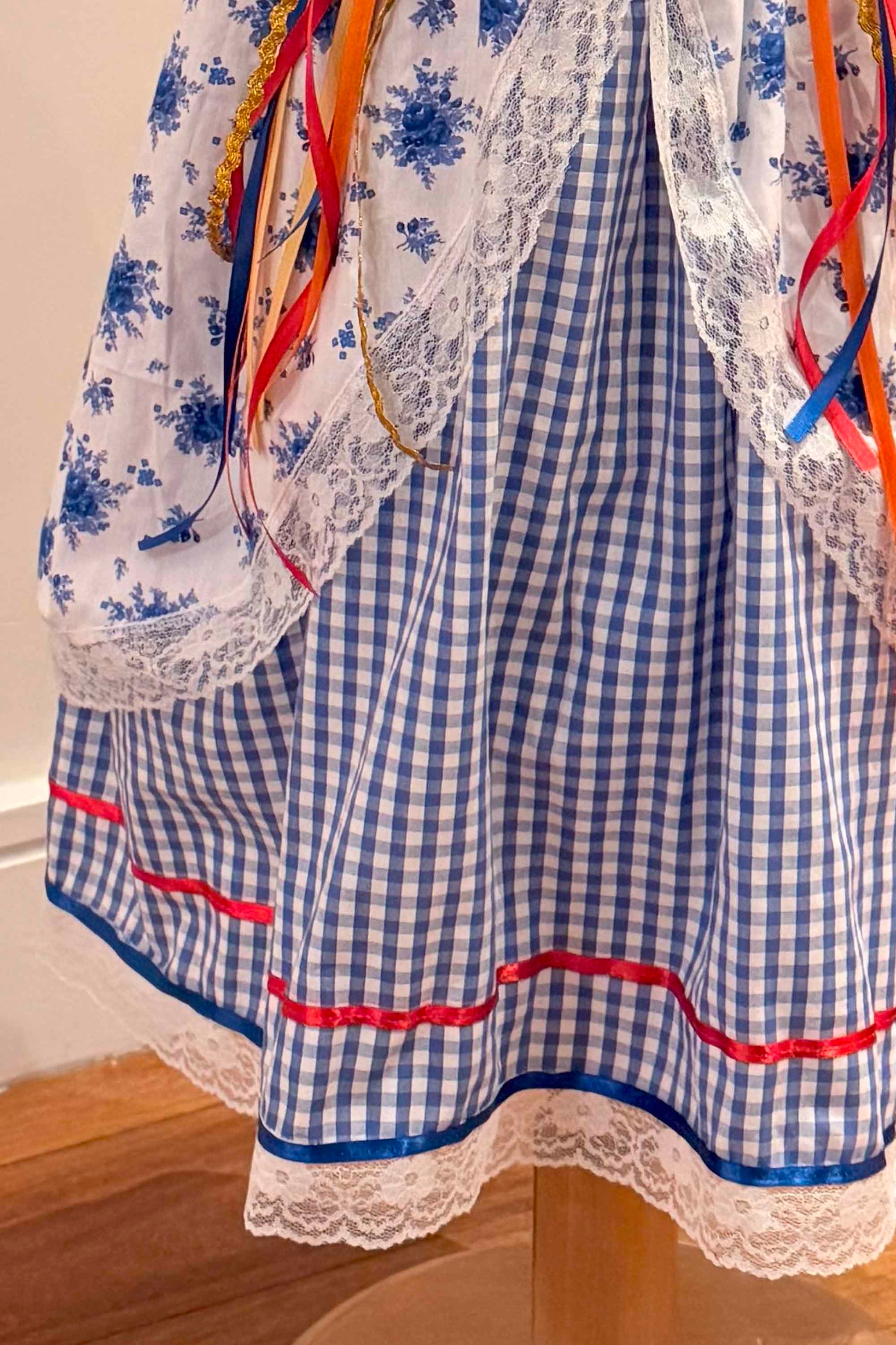 Vestido Junino Infantil Azul Royal Ester