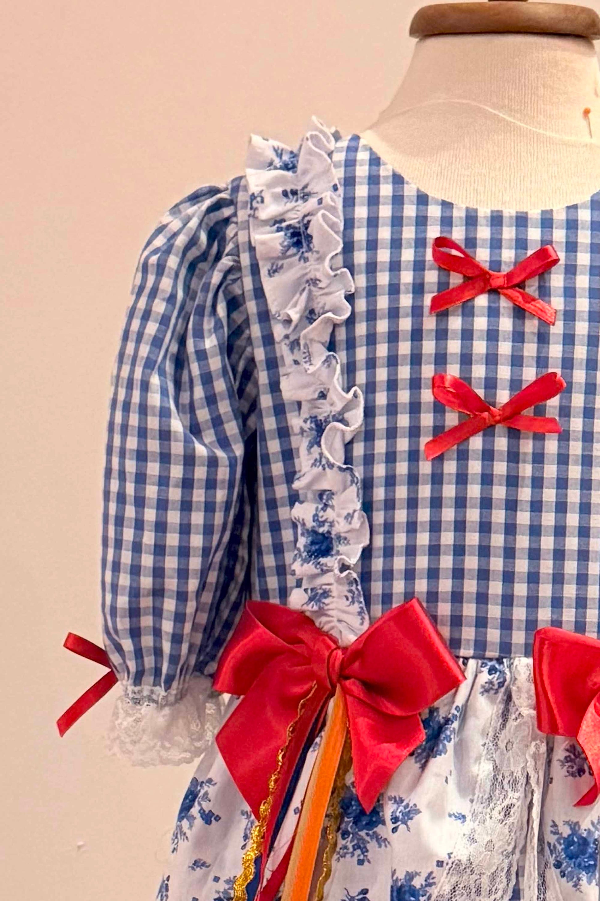 Vestido Junino Infantil Azul Royal Ester