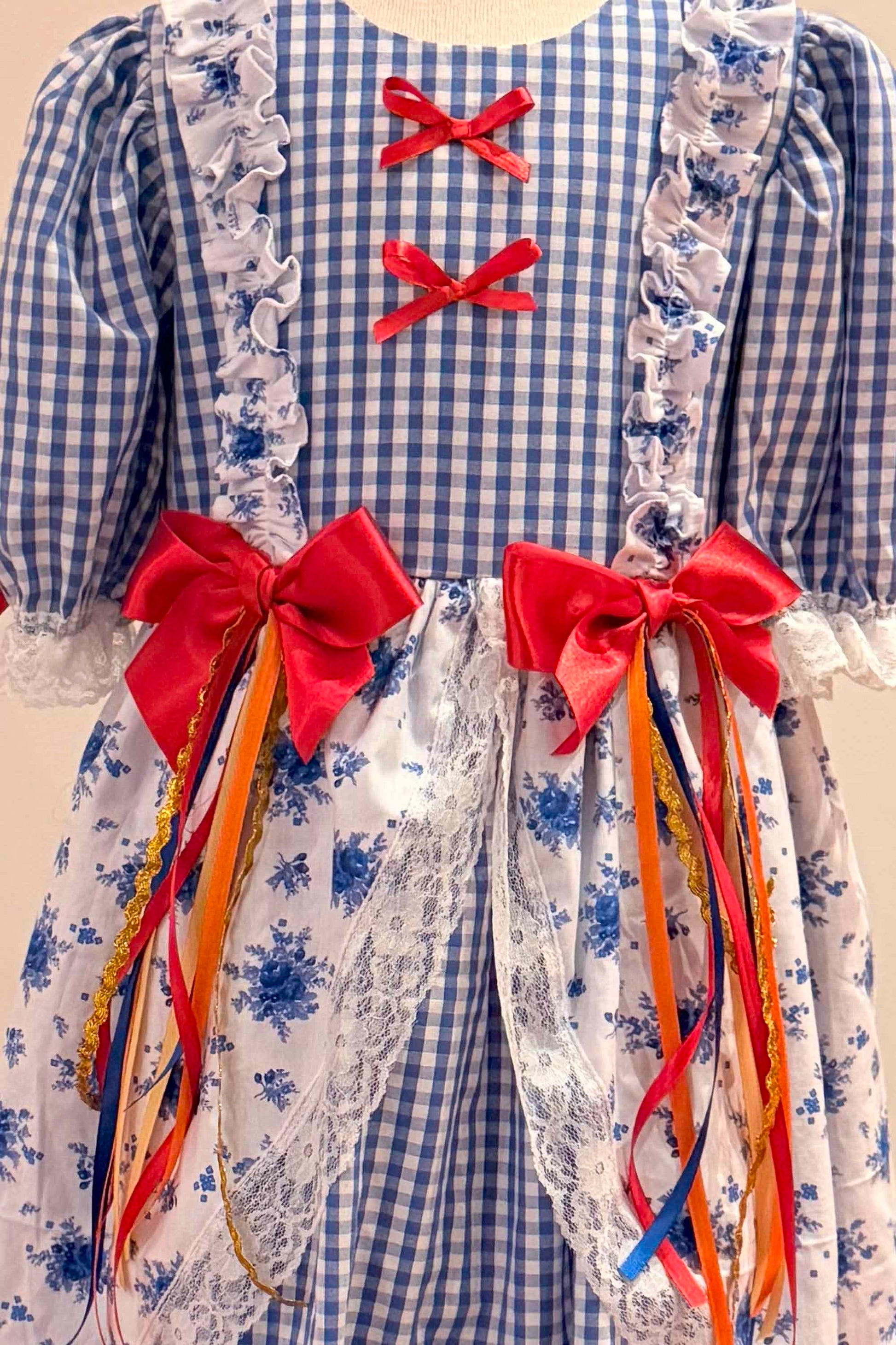 Vestido Junino Infantil Azul Royal Ester