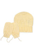Kit de Gorro e Luva em Tricô para Recém Nascido Cor Amarelo — foto 1