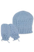 Kit de Gorro e Luva em Tricô para Recém Nascido Azul Claro — foto 1