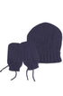Kit de Gorro e Luva em Tricô para Recém Nascido Cor Azul Marinho — foto 1