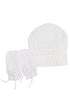 Kit de Gorro e Luva em Tricô para Recém Nascido Cor Branco — foto 1