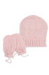 Kit de Gorro e Luva em Tricô para Recém Nascido Cor Rosa — foto 1