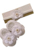 Kit Sapatinho de Tricô Branco e Faixa para Bebê Branco — foto 1