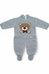 Macacão para Maternidade em Tricô Urso Azul Mescla — foto 3