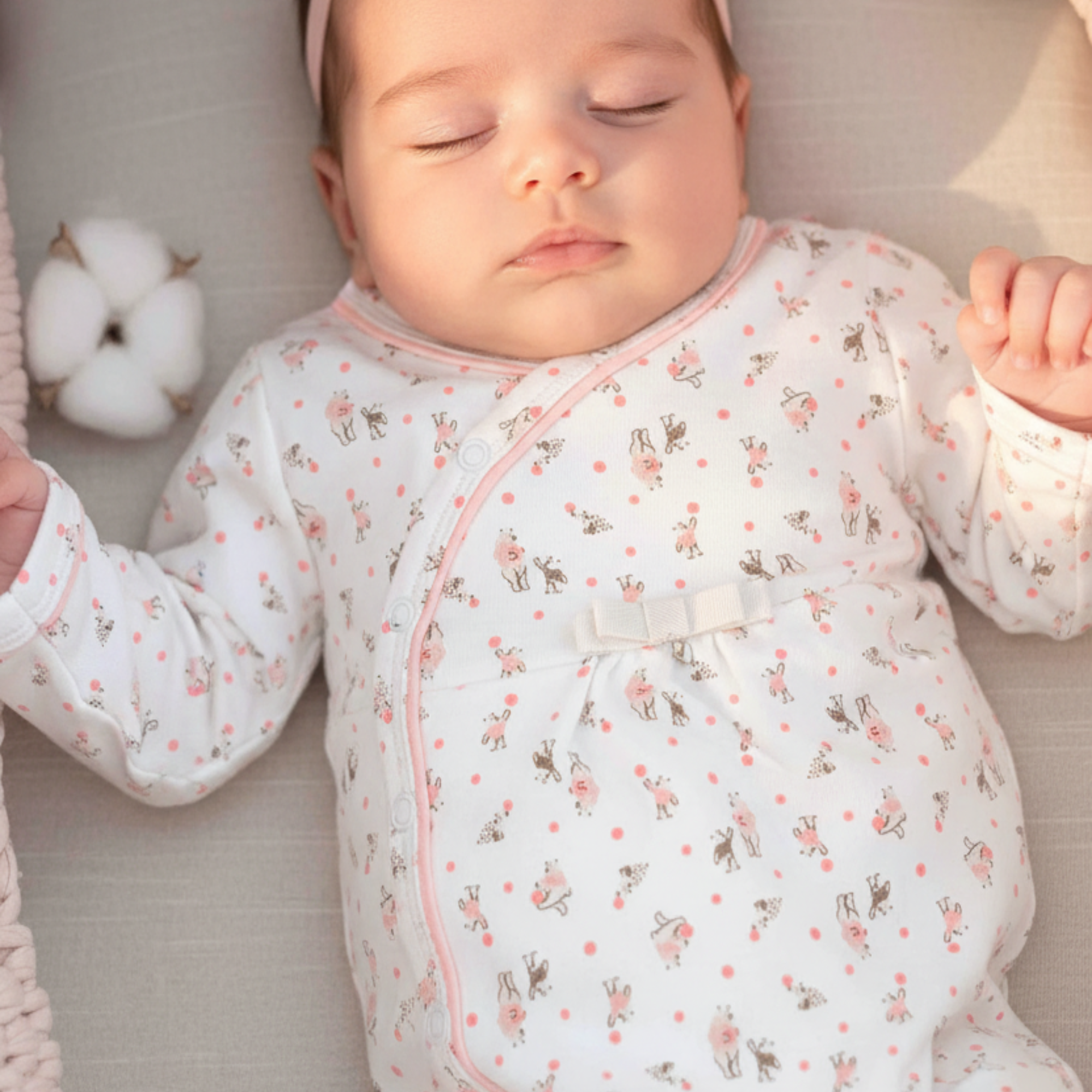 Macacão de Bebê em Algodão Egípcio Estampa Ursinhas Rosa — foto 1
