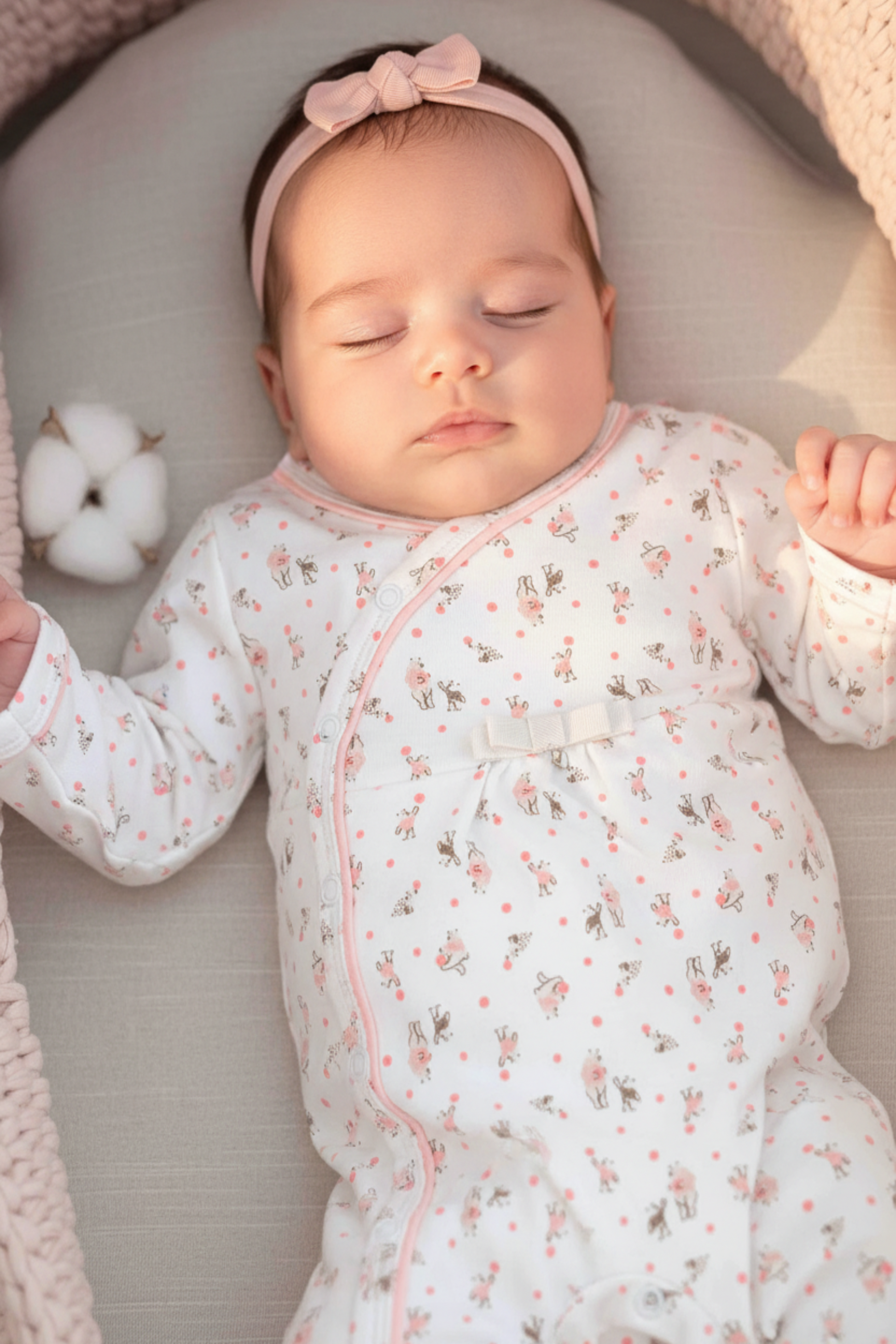 Macacão de Bebê em Algodão Egípcio Estampa Ursinhas Rosa — foto 1