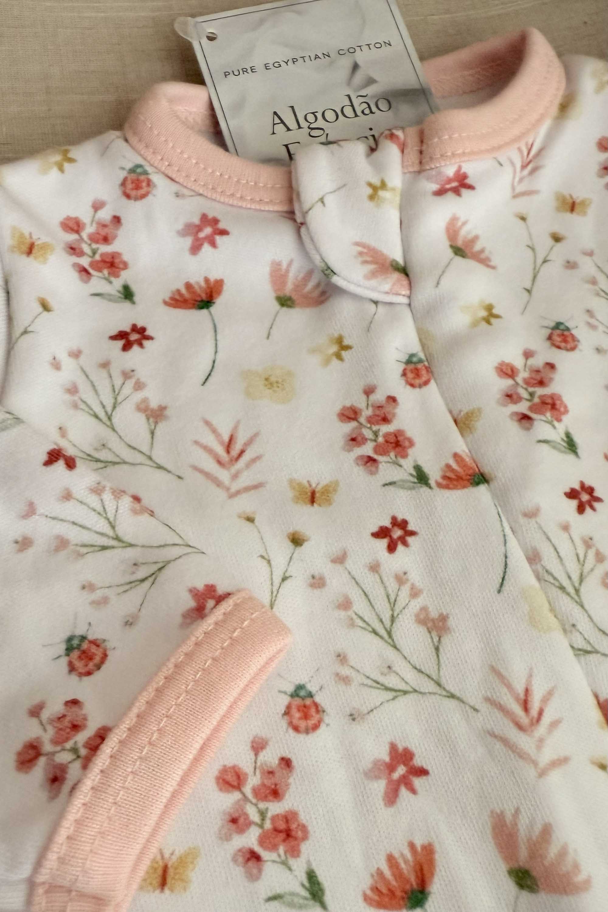 Macacão Bebê Comprido com Zíper Joaninha Algodão Egípcio — foto 2