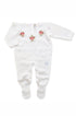 Macacão Maternidade Tricot Bordado Flor Bouquet Cecilia Off White — foto 2