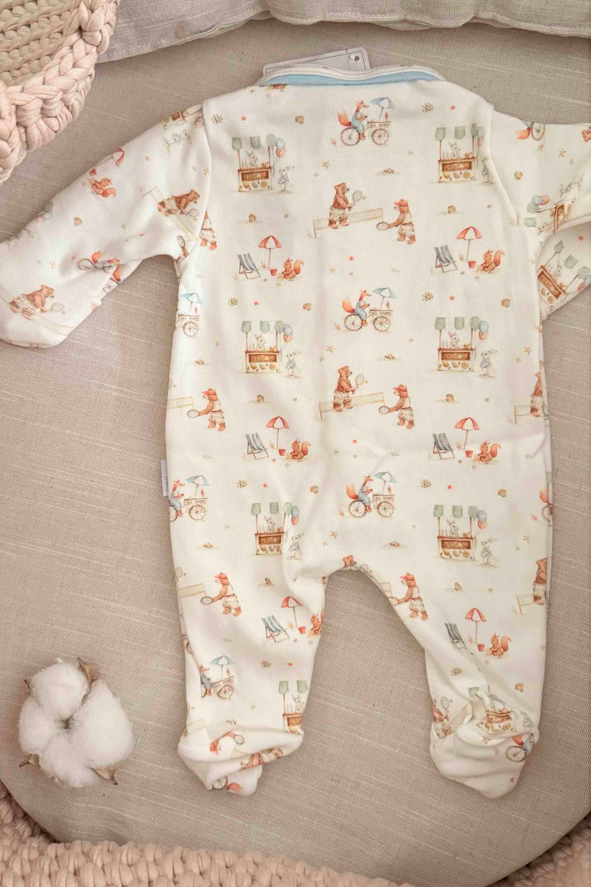 Macacão Bebê Prematuro Estampa Circo - Algodão Egípcio