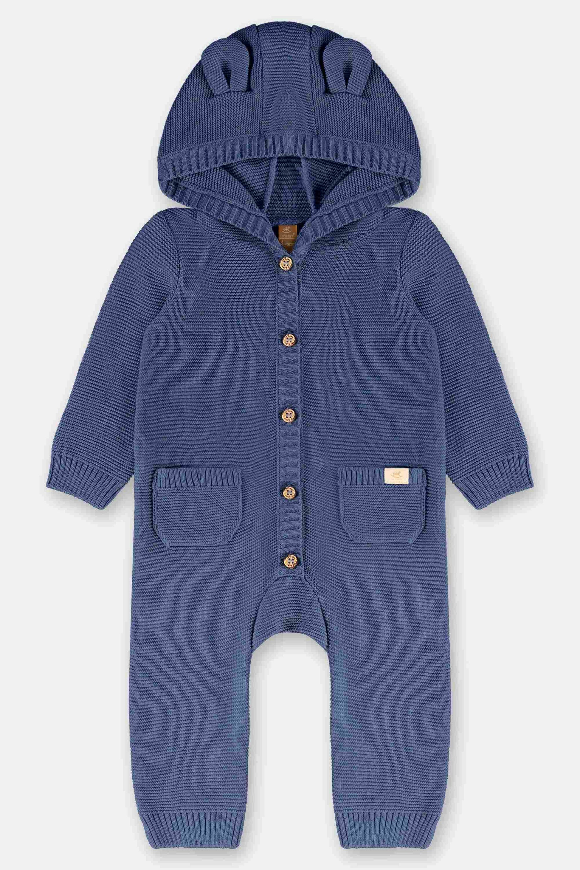 Macacão para Bebê em Tricot Azul — foto 3