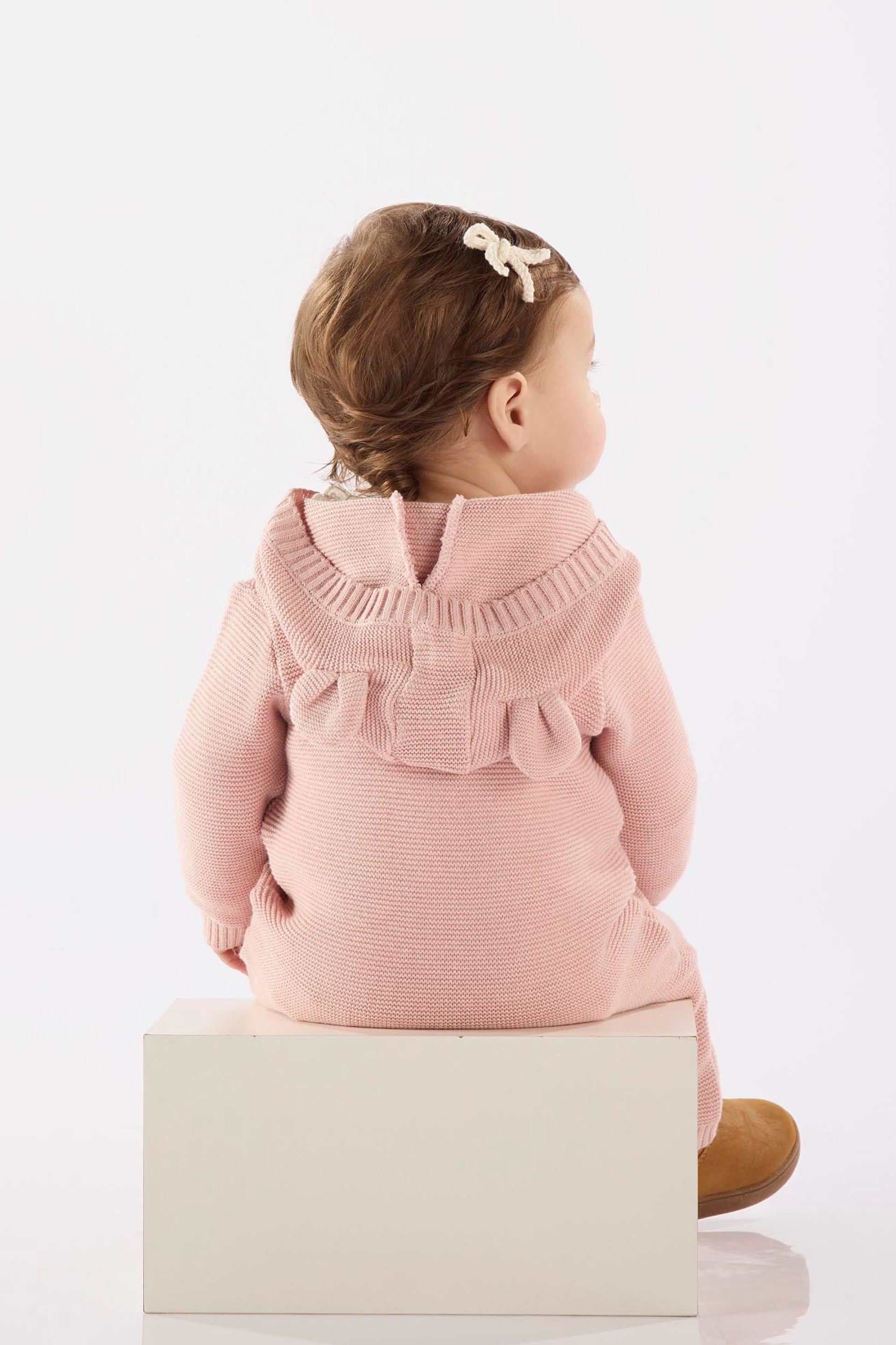 Macacão para Bebê em Tricot Rosa Antigo — foto 3