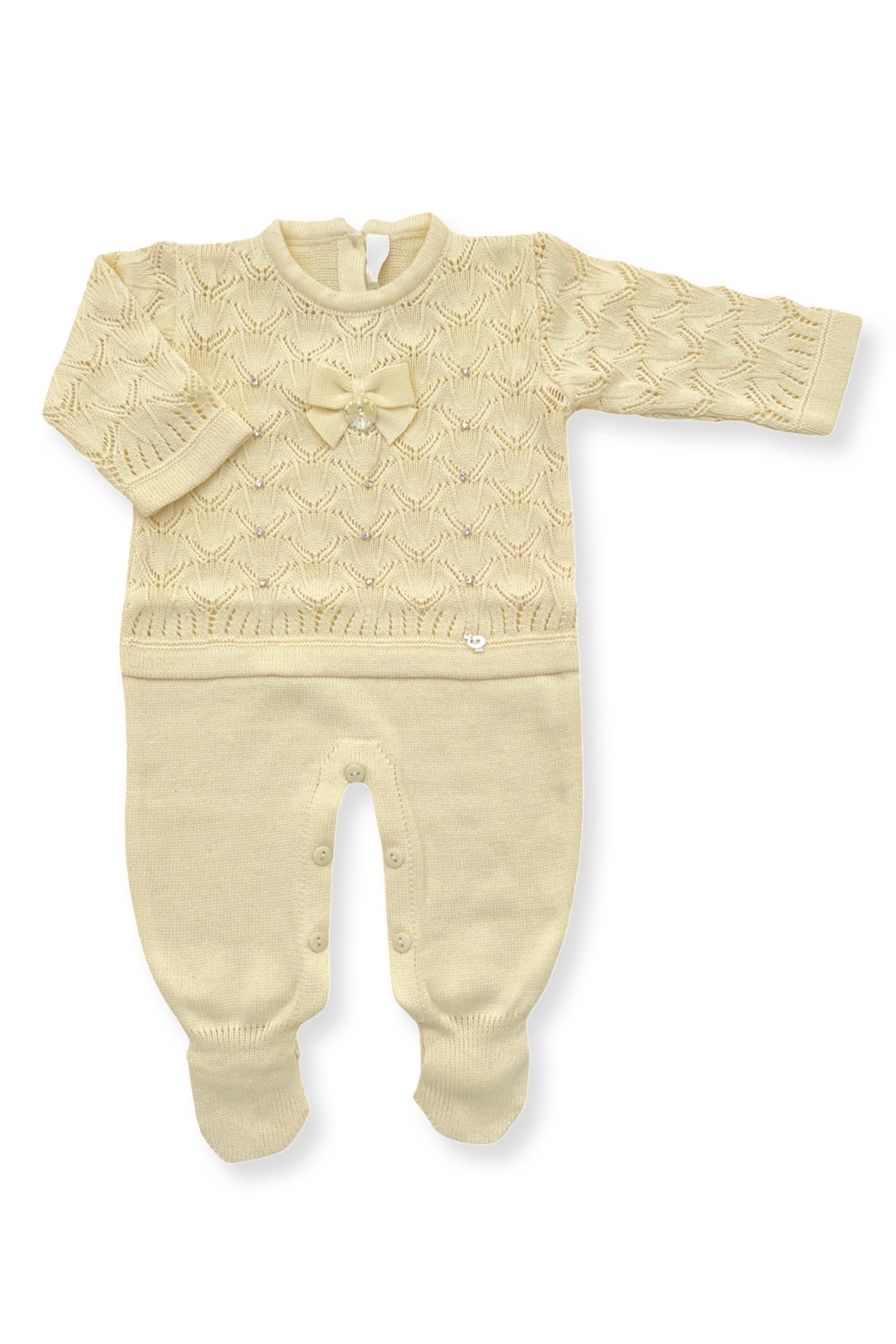 Macacão em Tricot para Maternidade Sofia Amarelo — foto 2